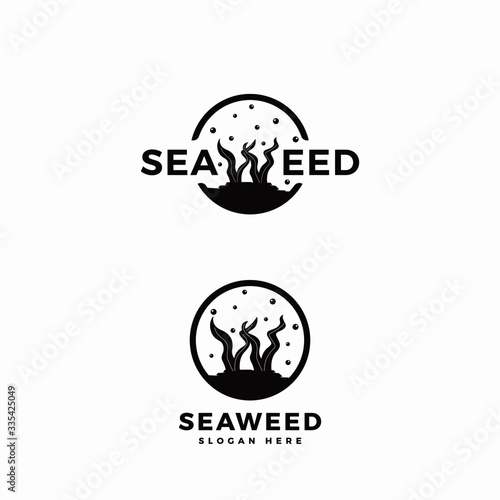 Modern seaweed icon symbol logo design inspiration