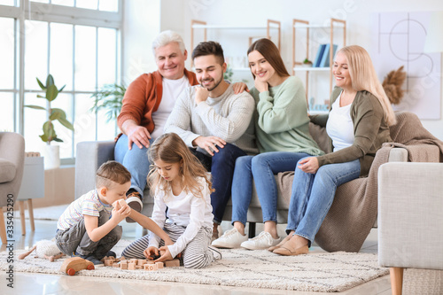 Big family spending time to...