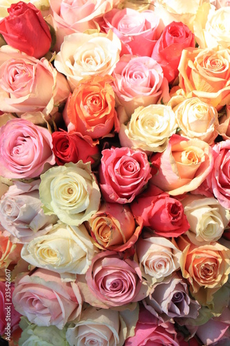 Pastel rose wedding flowers