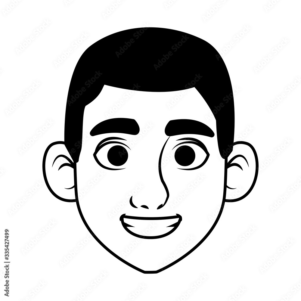 young man head avatar character