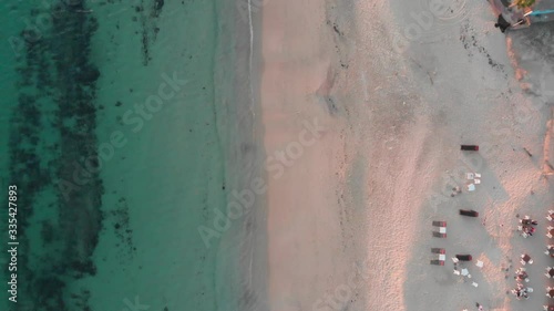 Aerial view beach coast of San Carlos New Guaymas in Mexico