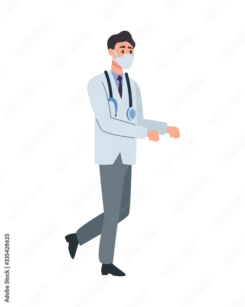 doctor professional with face mask character doctor professional with face mask character