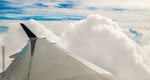 Views through the plane of the beautiful sky