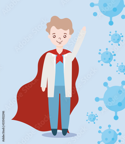 doctor superhero ready to fight coronavirus