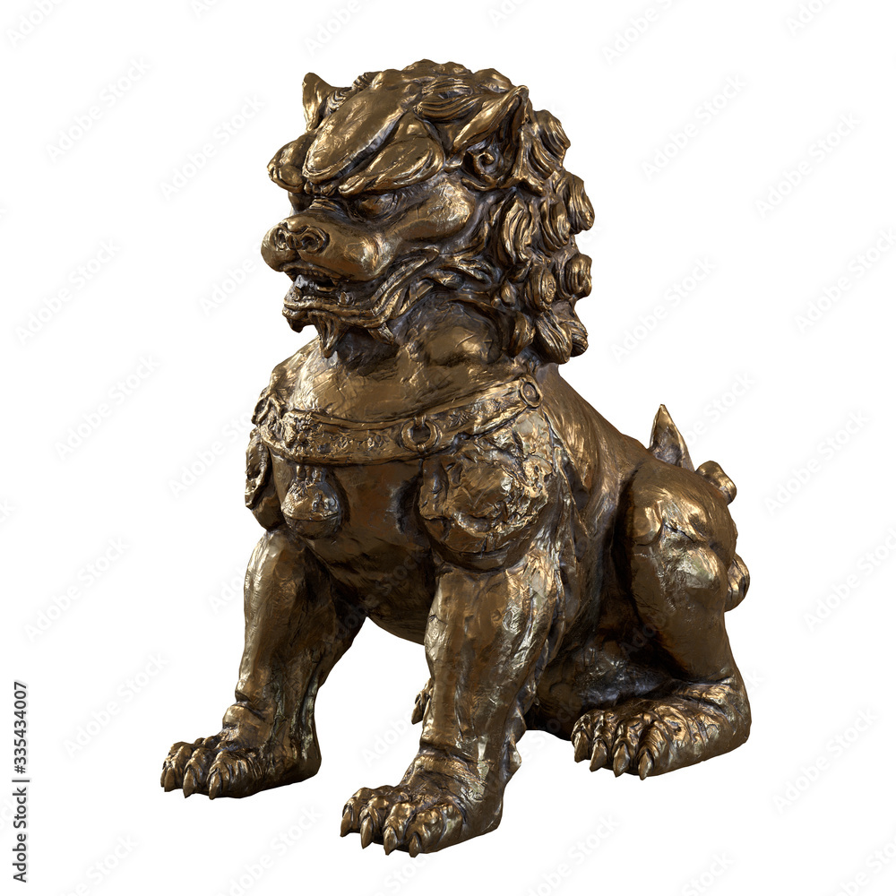 Chinese lion guardian sculpture