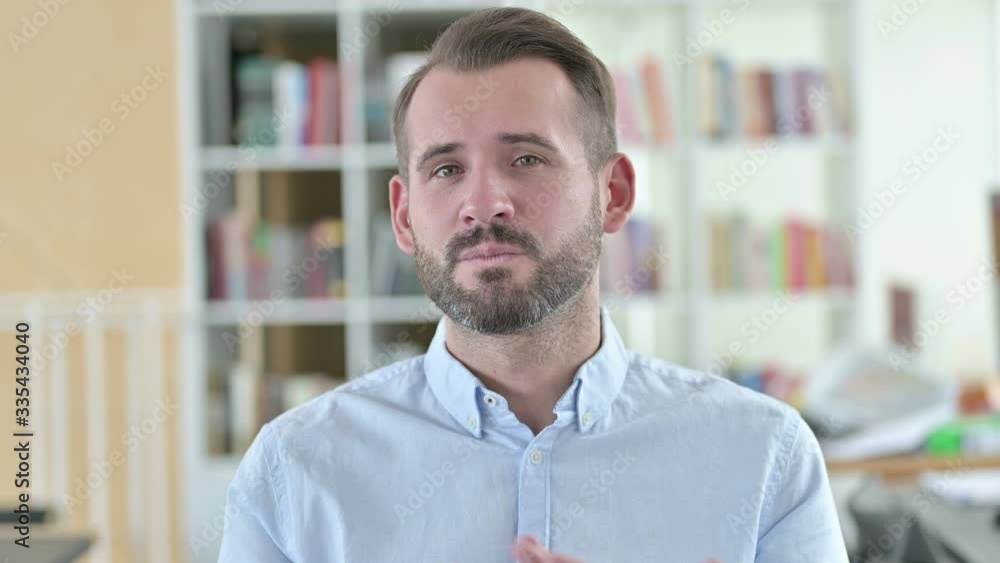 Portrait of Online Video Chat by Young Man