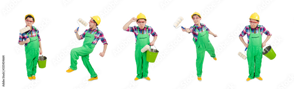 Funny painter isolated on white Funny painter isolated on white