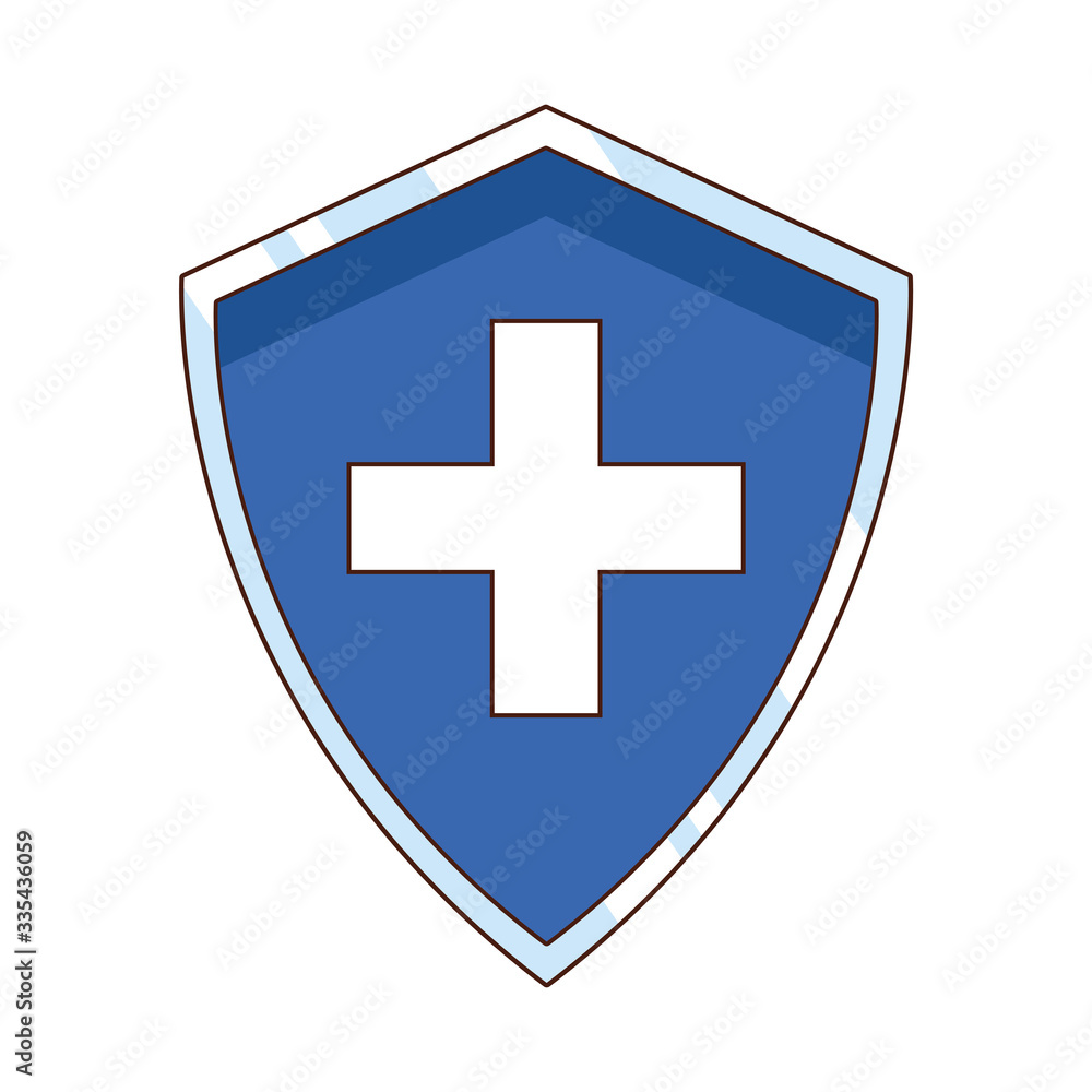 shield with medical cross icon shield with medical cross icon
