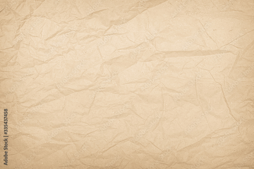 Fototapeta premium Brown or Cream recycled craft paper texture background. Pattern
