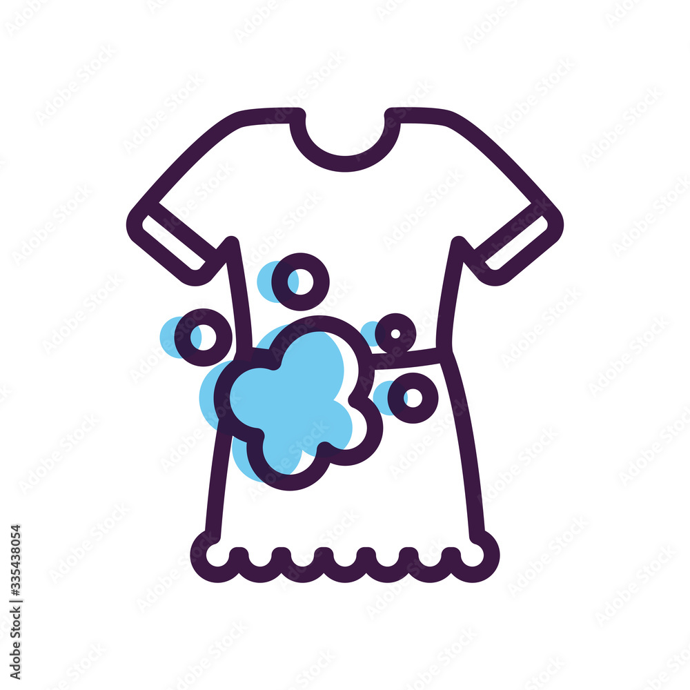 healthcare concept, tshirt with soapy water icon, line color style healthcare concept, tshirt with soapy water icon, line color style