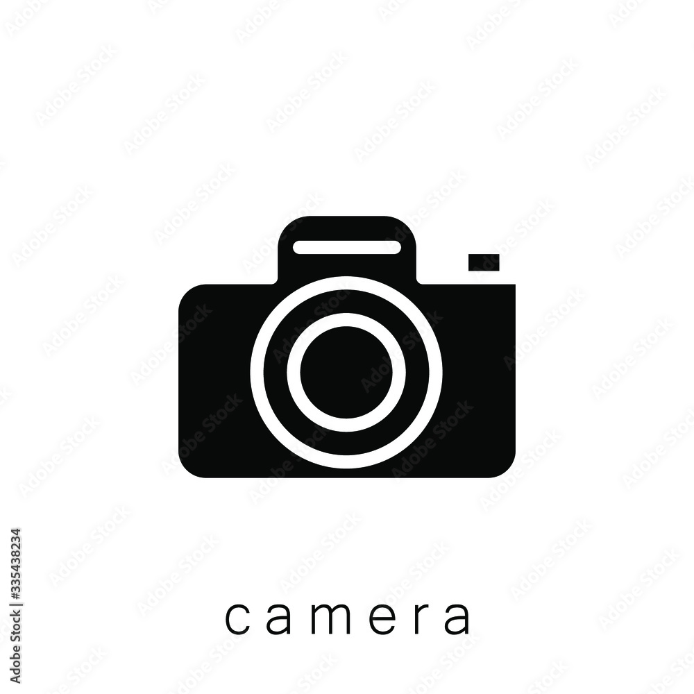 Camera Icon , Template Logo Design Emblem Isolated Illustration, Proffesional Company Business , Outline Solid Background White Camera Icon , Template Logo Design Emblem Isolated Illustration, Proffesional Company Business , Outline Solid Background White