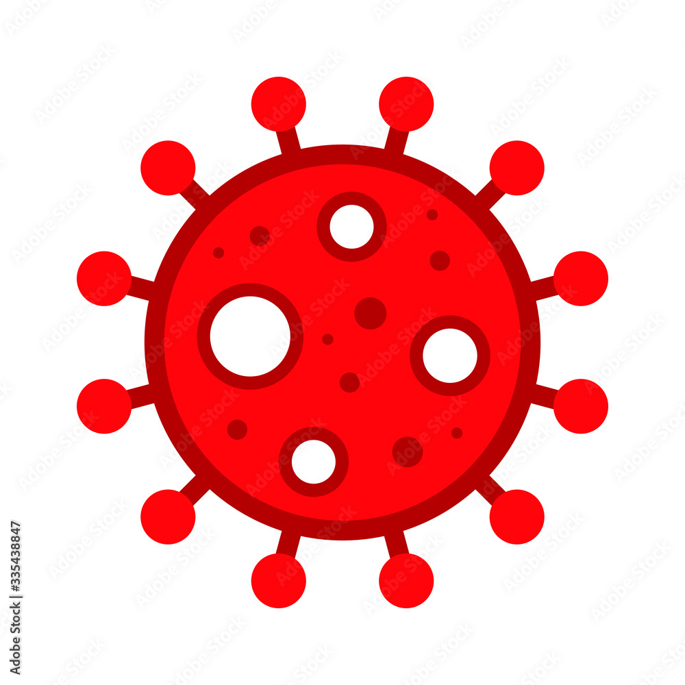 Fototapeta premium Wuhan Corona Virus, Covid-19, nCOV, MERS-CoV Novel Coronavirus Cell Stamp. Covid 19 Red Vector. Epidemic Warning Symbol or Sign, Risk Zone Sticker. Asian Respiratory Syndrome Disease.