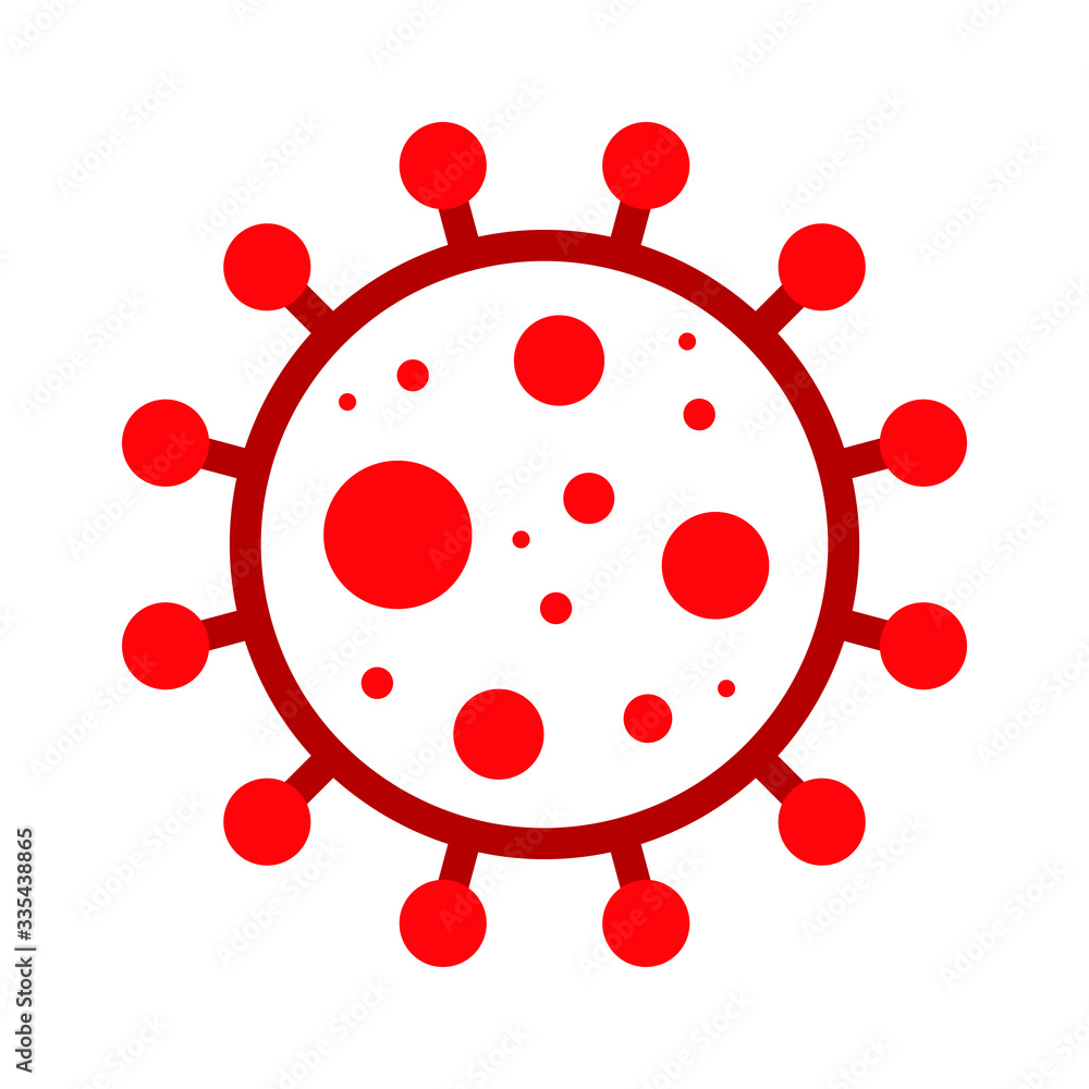 Obraz premium Wuhan Corona Virus, Covid-19, nCOV, MERS-CoV Novel Coronavirus Cell Stamp. Covid 19 Red Vector. Epidemic Warning Symbol or Sign, Risk Zone Sticker. Asian Respiratory Syndrome Disease.