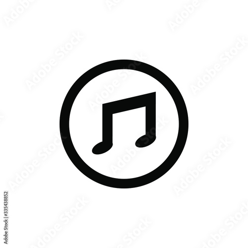 Mp3 Icon , Template Music Play Logo Design Isolated Emblem Illustration , Outline Solid Background White 