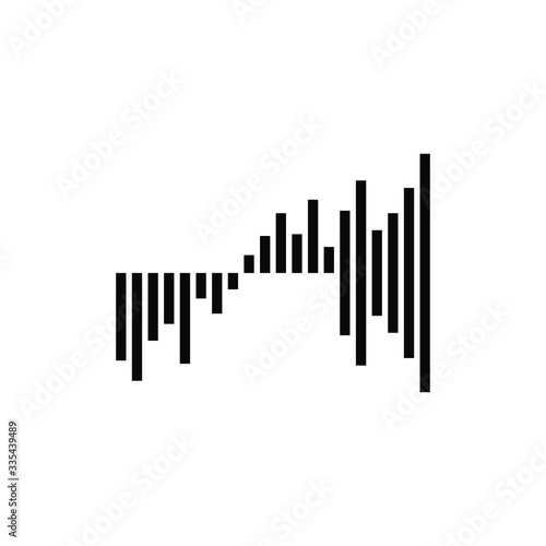 Music Wave Icon , Equipment Soundtrack Template Logo Design Simple Emblem Isolated Illustration , Outline Solid Background White 