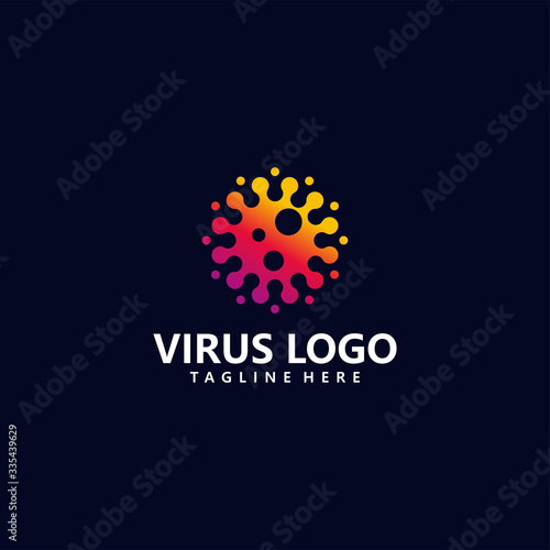 virus logo icon vector isolated