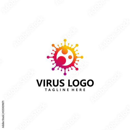 virus logo icon vector isolated