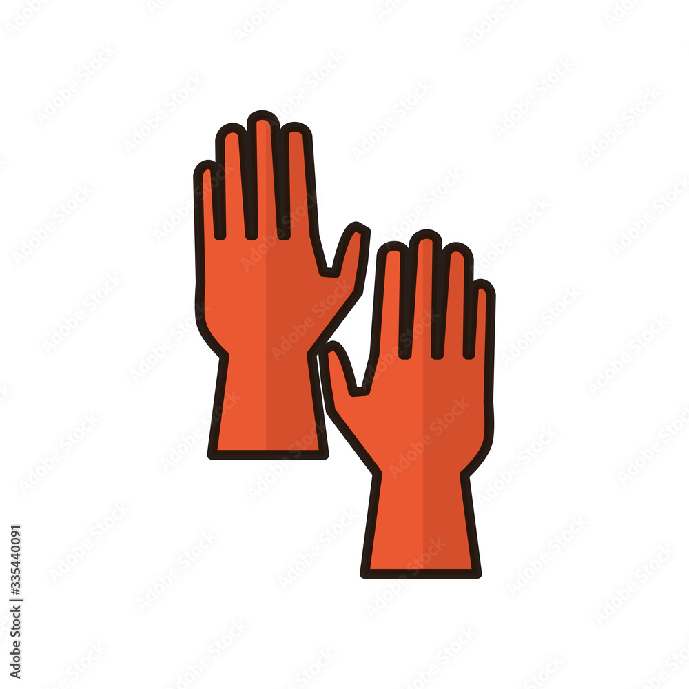 Obraz premium rubber gloves flat style icon