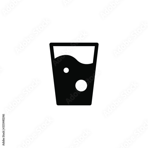 Glass Icon , Mug Coffee Drink Template Design Emblem Isolated Illustration , Outline Solid Background White 