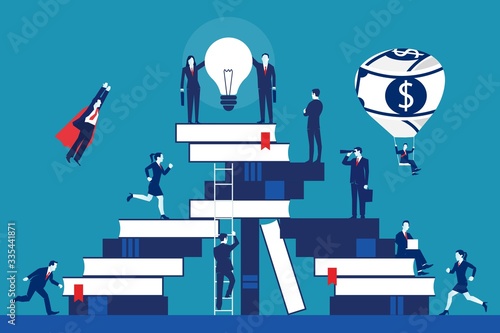 Through education and learning to success concept