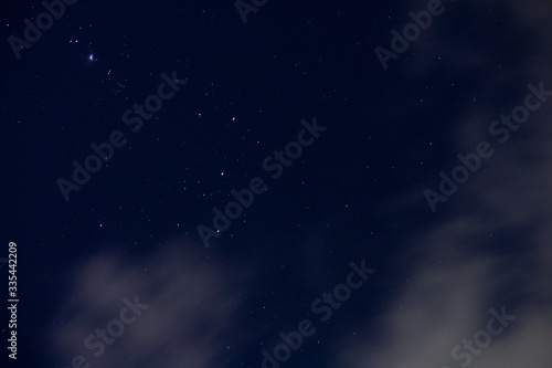 Blue Sky with stars and clouds