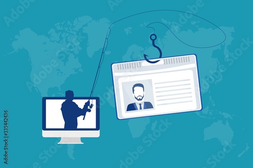 Phishing via internet concept