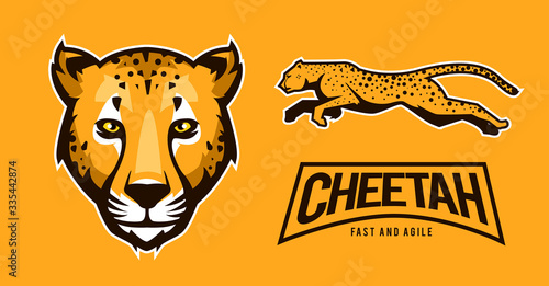 Canvastavla cheetah vector art