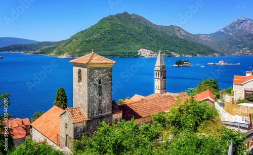 Perast town in the Bay of Kotor, Montenegro photo