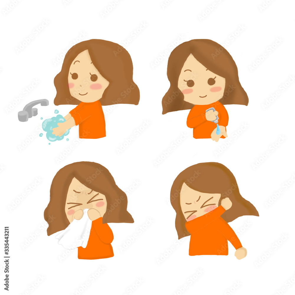 vector illustration of a girl with hygiene tips vector illustration of a girl with hygiene tips