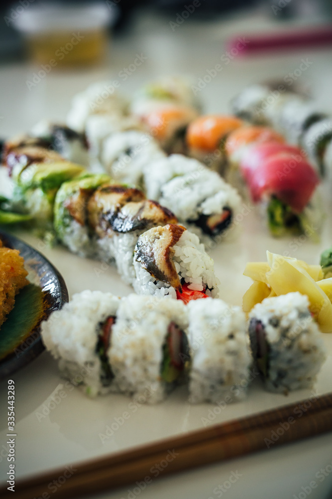 Sushi Assortment with Miso Soup Sushi Assortment with Miso Soup