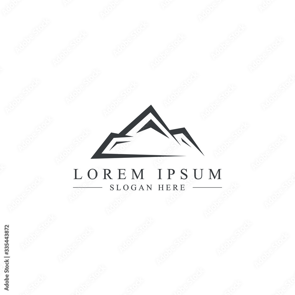 Ice mountain logo design template full vector Ice mountain logo design template full vector