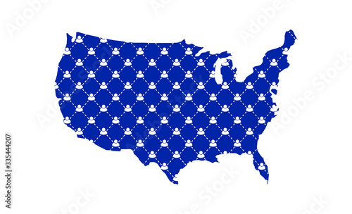USA map coronavirus social distancing between people