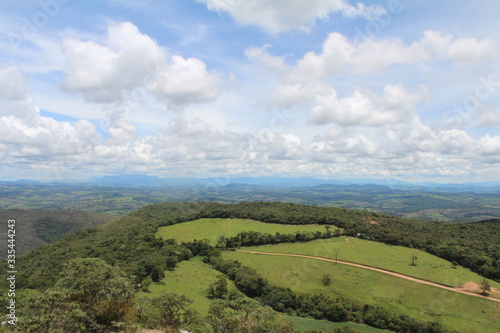 landscape with mountains and clouds