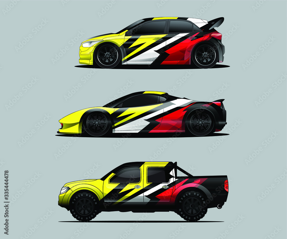 Car decal graphic wrap vector pack, abstract background Car decal graphic wrap vector pack, abstract background