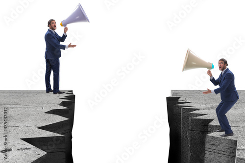 Businessman shouting with loudspeaker at each other © Elnur