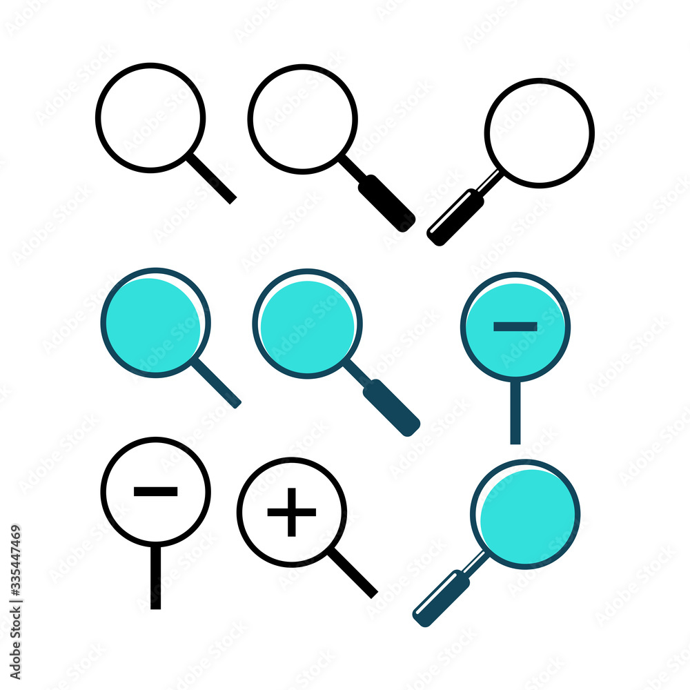 Vector magnifying glass icon Vector magnifying glass icon