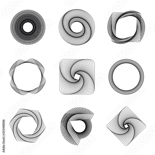 sacred geometry outline shapes vector set