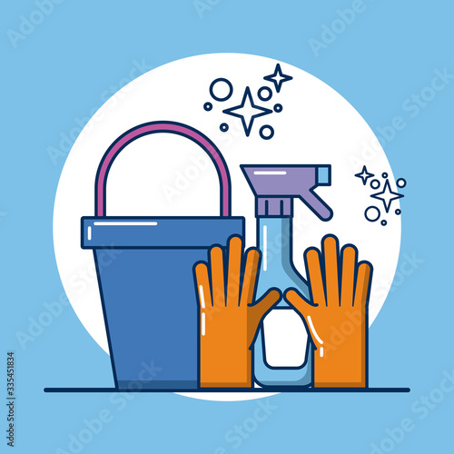housekeeping tools and products icons