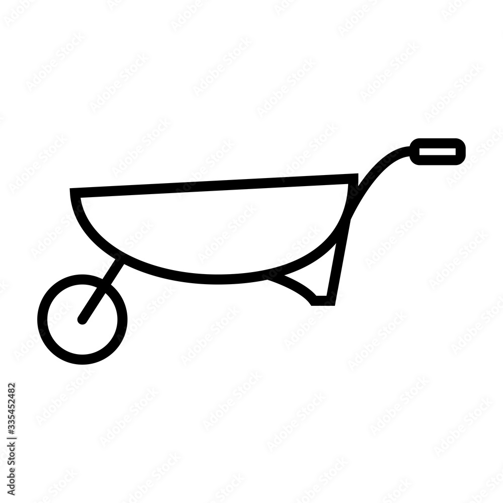 Wheelbarrow line icon