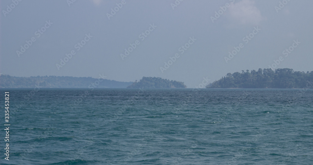 shot of Andaman Island in the middle on Indian Ocean