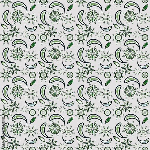 seamless pattern exotic shapes with flowers and leaves plants © Дмитрий Котов