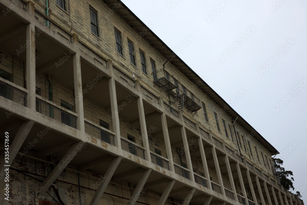 San Francisco, California / USA - August 25, 2015: Alcatraz penitentiary area, San Francisco, California, USA San Francisco, California / USA - August 25, 2015: Alcatraz penitentiary area, San Francisco, California, USA