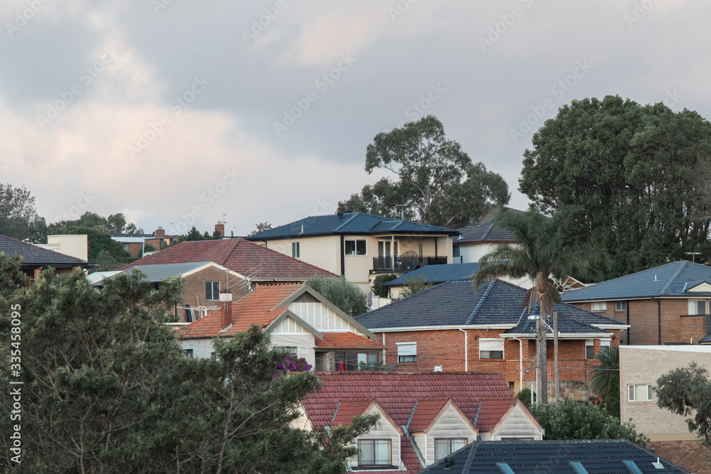 Houses and trees in inner Sydney, Australia. Houses and trees in inner Sydney, Australia.