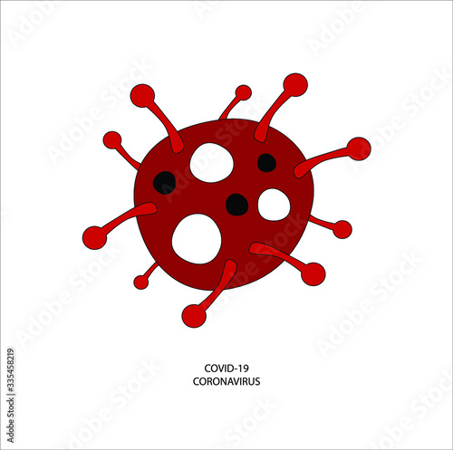 Vector of virus of Covid-19 or coronavirus in cartoon form.Covid-19 start on 2019 and become pandemic virus.