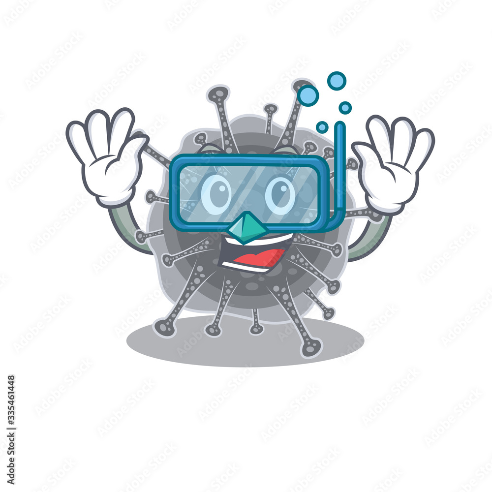 Naklejka premium Articulavirales mascot design concept wearing diving glasses