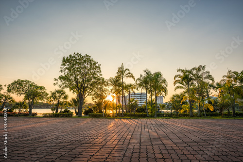 park on sunset background