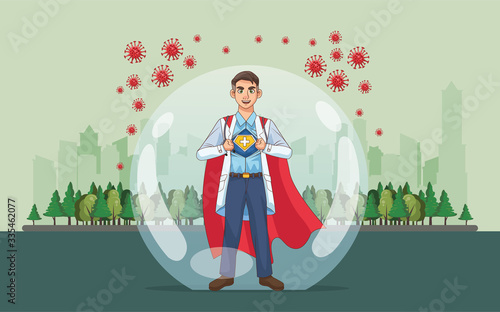 super doctor open the shirt and cloak vs covid19