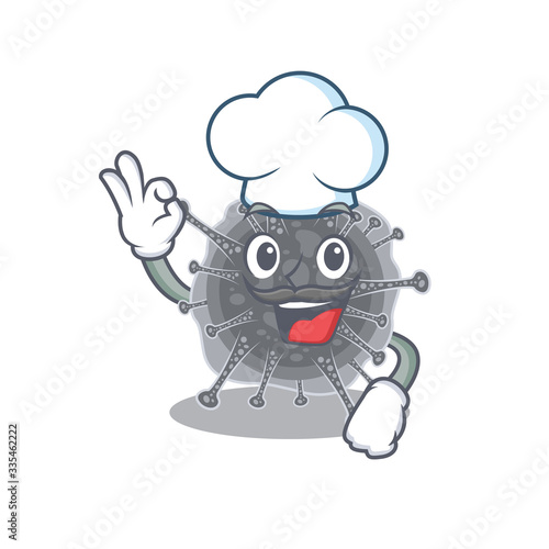articulavirales chef cartoon design style wearing white hat