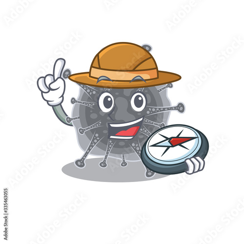 mascot design concept of articulavirales explorer with a compass