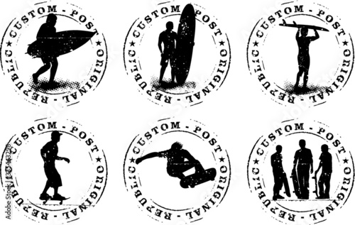 surf and skate grunge stamp